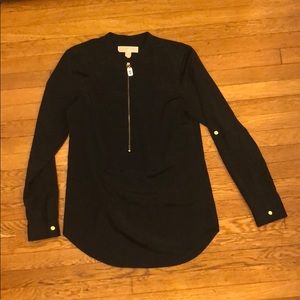 Michael Kor’s Women’s Black Gold ZIP Dress Shirt